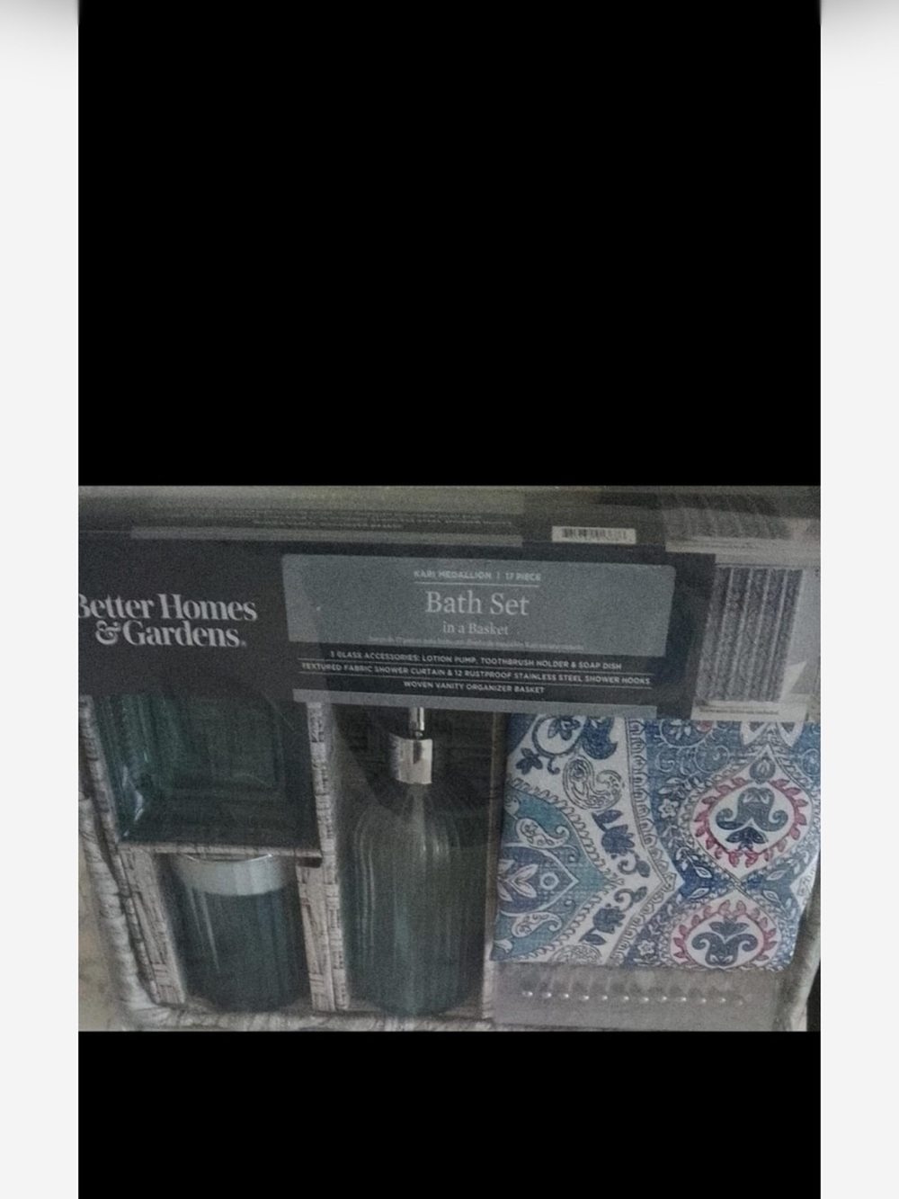 Better Homes And Gardens Teal and Blue Paisley Bath Accessory Set